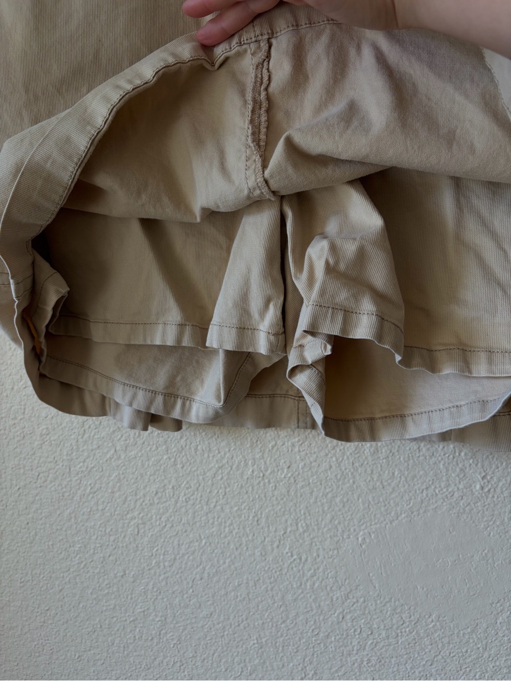 Jones & Co Beige Denim Skort Y2K Mini Skirt Built In Shorts Casual Khaki Bottoms - Picture 6 of 7